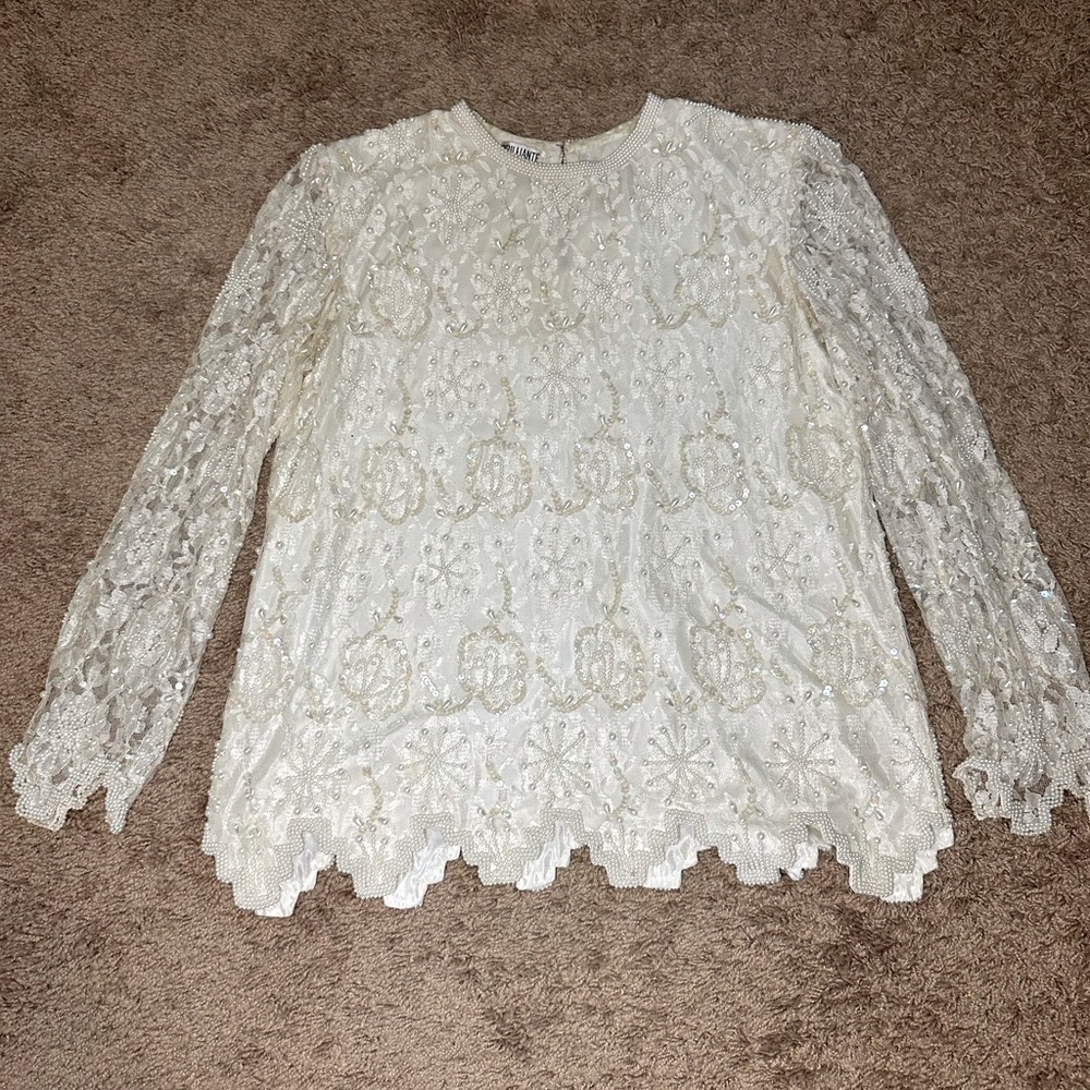 Vintage Beaded Top Size Medium - Picture 1 of 9